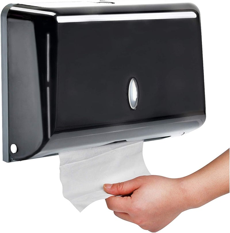AIFUSI Paper Towel Dispensers, Commercial Toilet Tissue Dispensers Wall Mount Paper Towel Holder C-Fold/Multifold Paper Towel Dispenser for Bathroom, Kitchen(Black) - Image 1