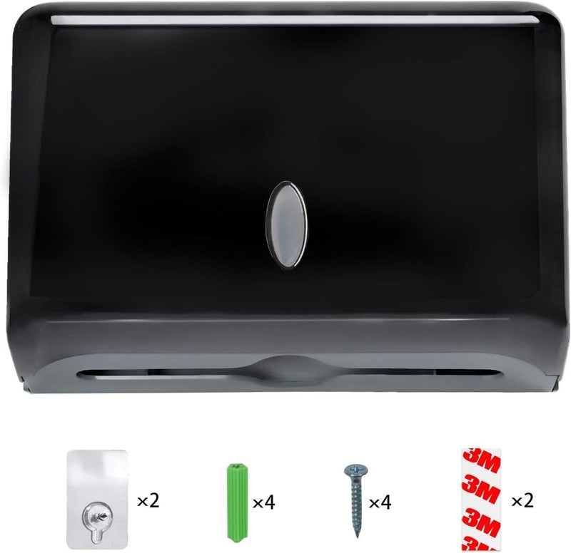 AIFUSI Paper Towel Dispensers, Commercial Toilet Tissue Dispensers Wall Mount Paper Towel Holder C-Fold/Multifold Paper Towel Dispenser for Bathroom, Kitchen(Black) - Image 2