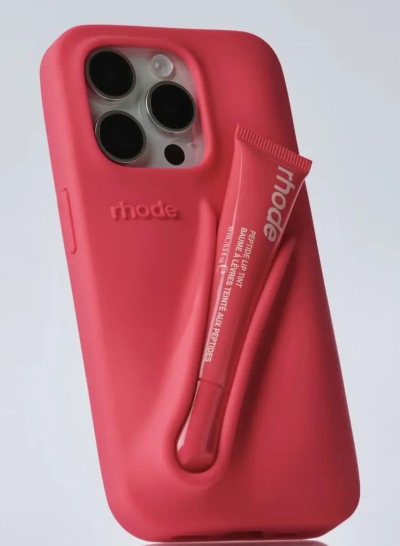 rhode Silicone Lip Holder for Cell Phone, Lip Gloss Adhesive Sleeve for Phone, Lip Holder Stick-on Phone Case, Back Stick On Holder for iPhone - Image 1