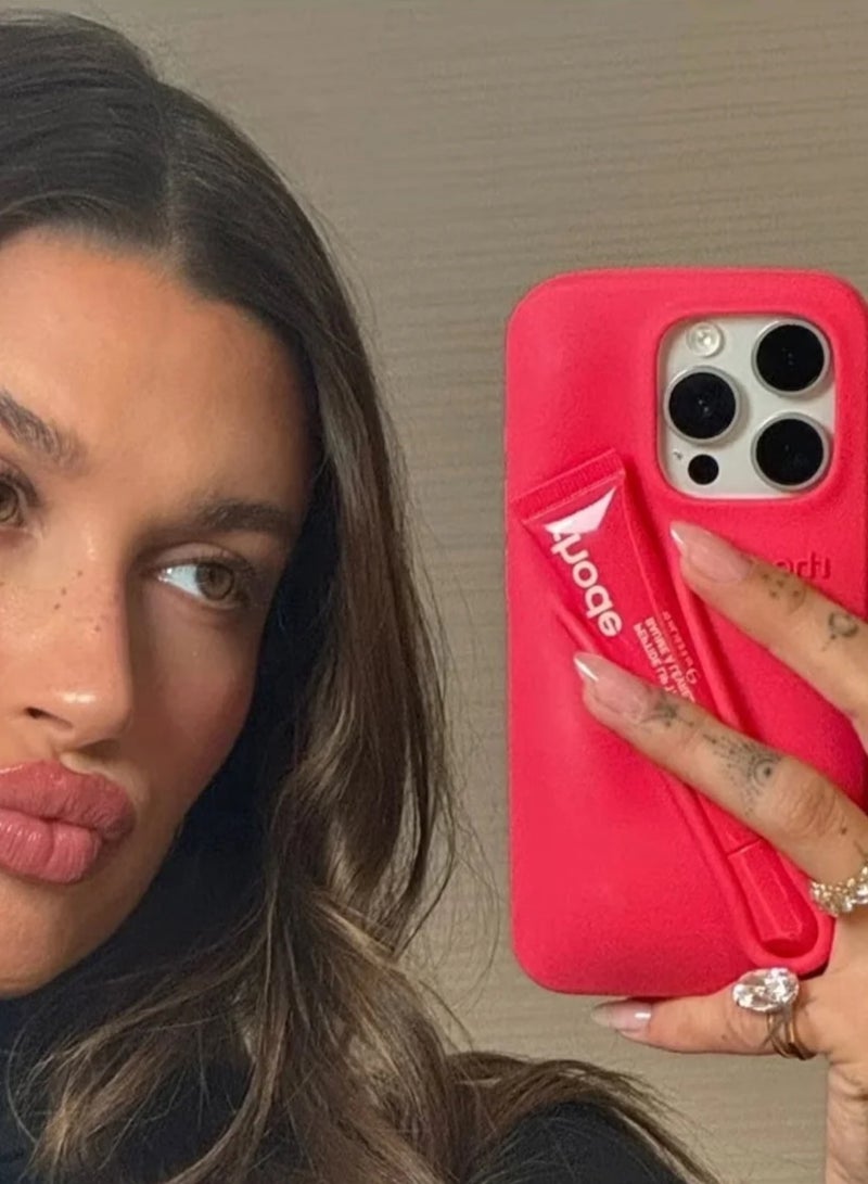 rhode Silicone Lip Holder for Cell Phone, Lip Gloss Adhesive Sleeve for Phone, Lip Holder Stick-on Phone Case, Back Stick On Holder for iPhone - Image 2