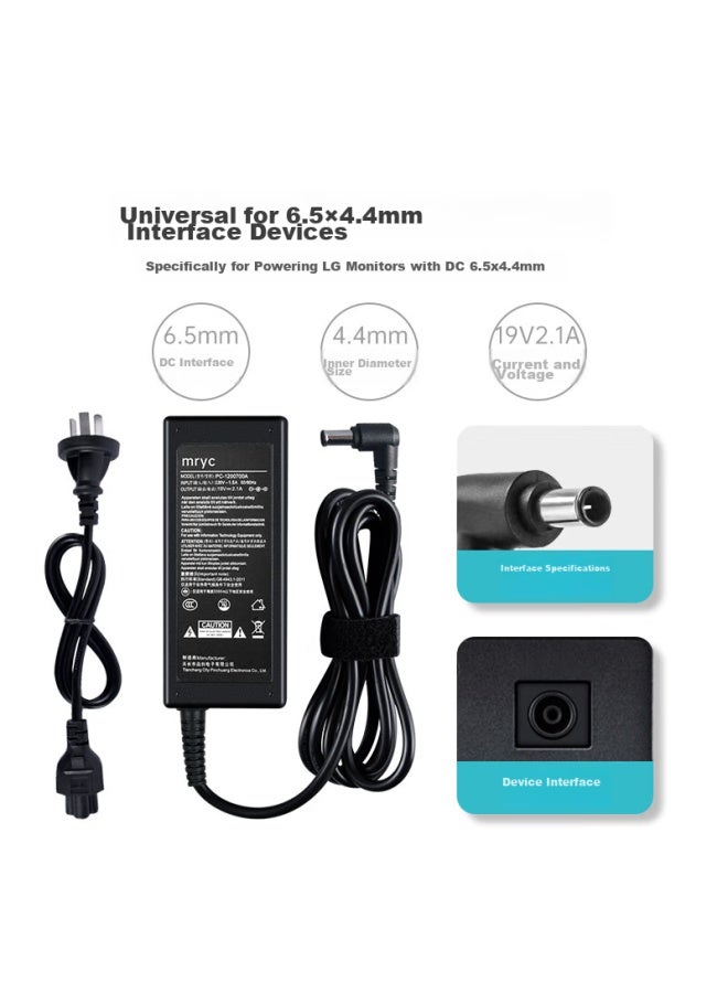 Mryc Lg Monitor Power Cord 19v 2.1a/1.58a/2.5a/3a Lcd Computer Power Adapter E1948sx Desktop Charger Large Port With Pin Universal - Image 4
