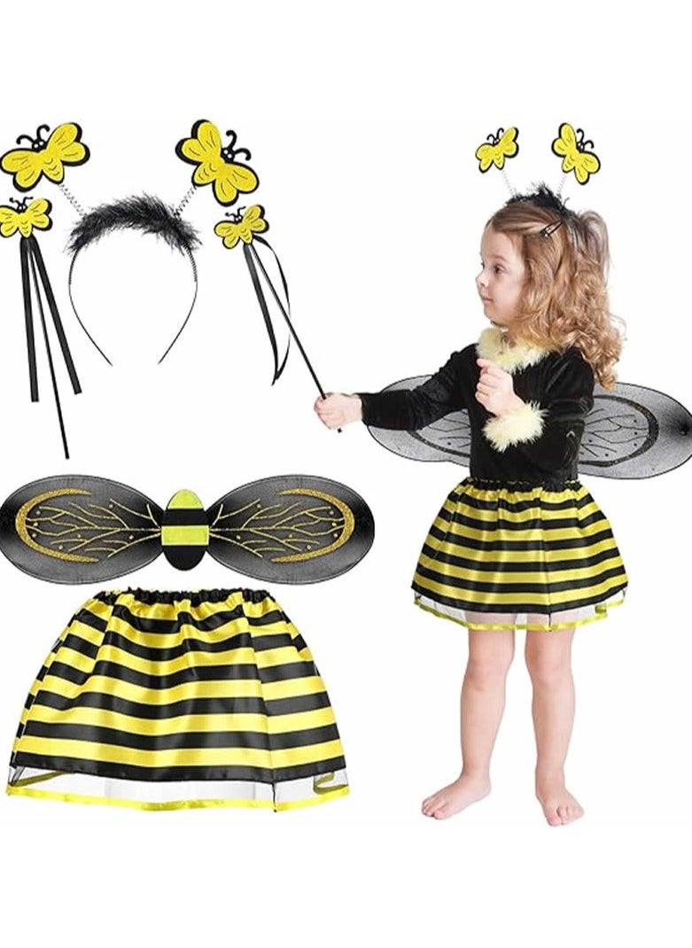 4 Pcs Halloween Bee Costume Set for Kids Toddlers Fairy Costume Include Skirt Wings Headband Wand Fairy Dress Outfit Accessories for Girls Halloween Party Cosplay Princess Angle Pretend Play - pzsku/Z1363DD9C1F54A7E5C39FZ/45/_/1734407276/28498d5f-2714-43d2-b658-7b26cc29fe40