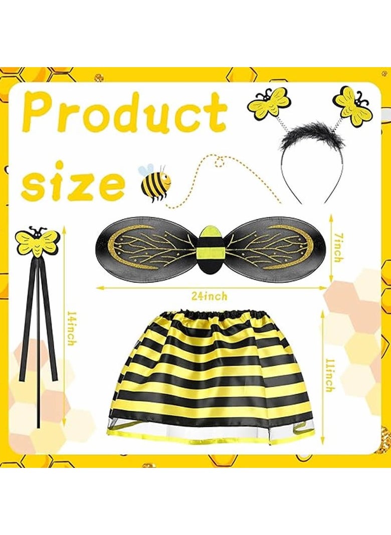 4 Pcs Halloween Bee Costume Set for Kids Toddlers Fairy Costume Include Skirt Wings Headband Wand Fairy Dress Outfit Accessories for Girls Halloween Party Cosplay Princess Angle Pretend Play - pzsku/Z1363DD9C1F54A7E5C39FZ/45/_/1734407286/e0dbc644-120d-4e2e-ae46-6f1294deed56