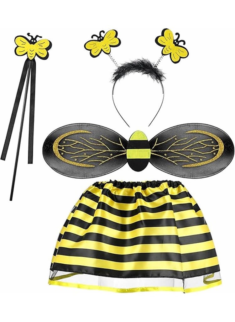 4 Pcs Halloween Bee Costume Set for Kids Toddlers Fairy Costume Include Skirt Wings Headband Wand Fairy Dress Outfit Accessories for Girls Halloween Party Cosplay Princess Angle Pretend Play - pzsku/Z1363DD9C1F54A7E5C39FZ/45/_/1734407297/4d3cc4b1-570c-4314-80e5-4bef60e9d464