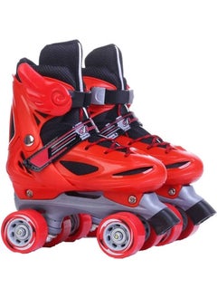 AGD Skates Shoes for Beginners Four-wheel Adjustable Skate Shoes with Built-In Adjusters Indoor Outdoor Fitness Skates Roller Boots for Boys & Girls XS:(27-30cm)  - Image 1