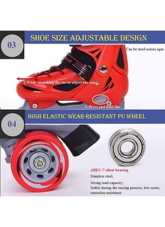 AGD Skates Shoes for Beginners Four-wheel Adjustable Skate Shoes with Built-In Adjusters Indoor Outdoor Fitness Skates Roller Boots for Boys & Girls XS:(27-30cm)  - Image 3