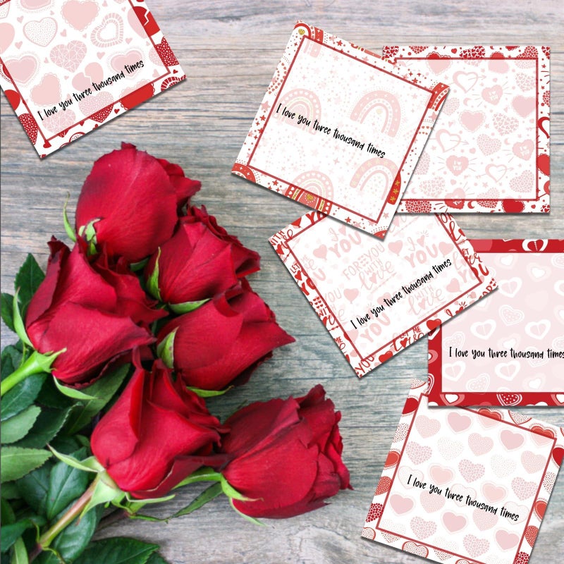 Denylo pro 9 Pieces Heart Sticky Notes Valentine Heart Sticky Notes Self-Adhesive Valentine Sticky Note Pads Sticky for School Office Home Supplies Students Teachers Presents - Image 3