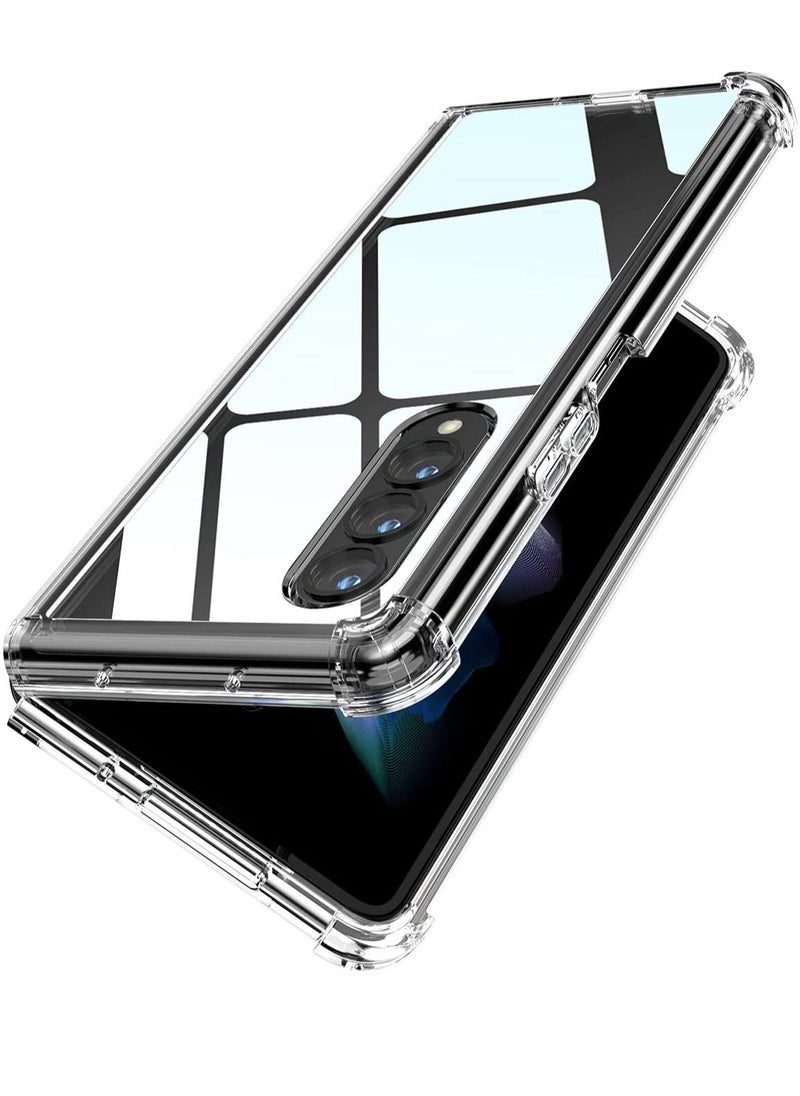 Gravity Samsung Galaxy Z Fold 4 Crystal Clear Case Shockproof Soft TPU Transparent Slim Protective Cover 7.6 inch Compatible with Galaxy Z Fold4 5G 2022 Release with screen cover