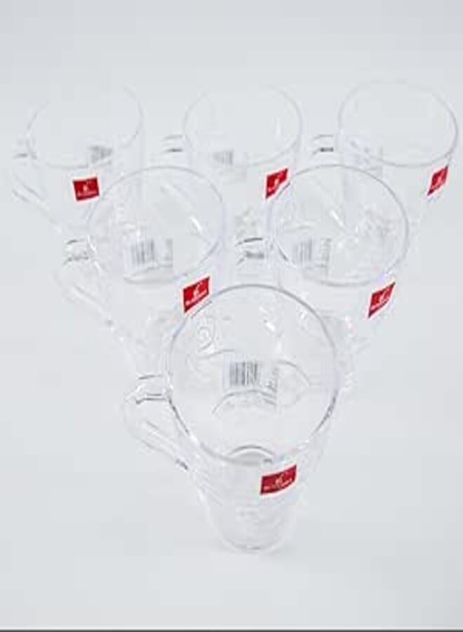 Blink Max brand cup set, pure glass, set of 6 square pieces, code: 21-3 rose