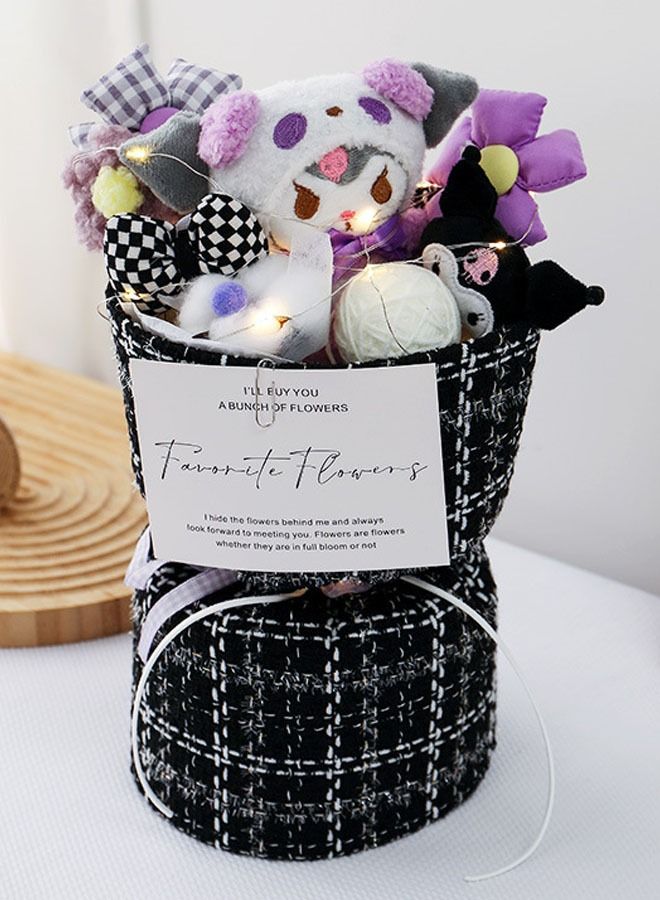 Kuromi Cute Romantic Plush Toy Bouquet with LED Lights - Perfect Gift for Special Occasions,girl,birthday gift,friend 35*18cm  - Image 1