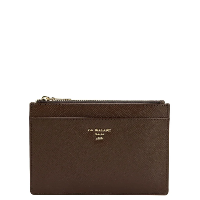 Da Milano Franzy Leather Passport Case - Military Green & Date