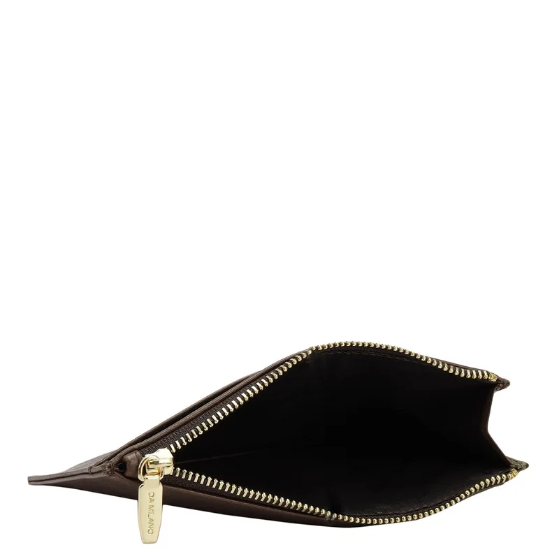 Da Milano Franzy Leather Passport Case - Military Green & Date