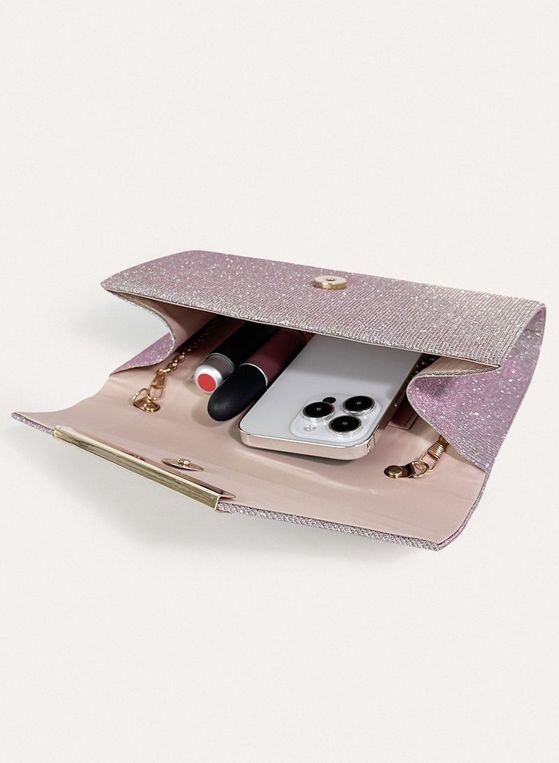 HIHILOOK Women Shiny Glitter Evening Clutch Crossbody Bag Envelope Handbag Chain Purse for Wedding Formal Cocktail Party - Image 5