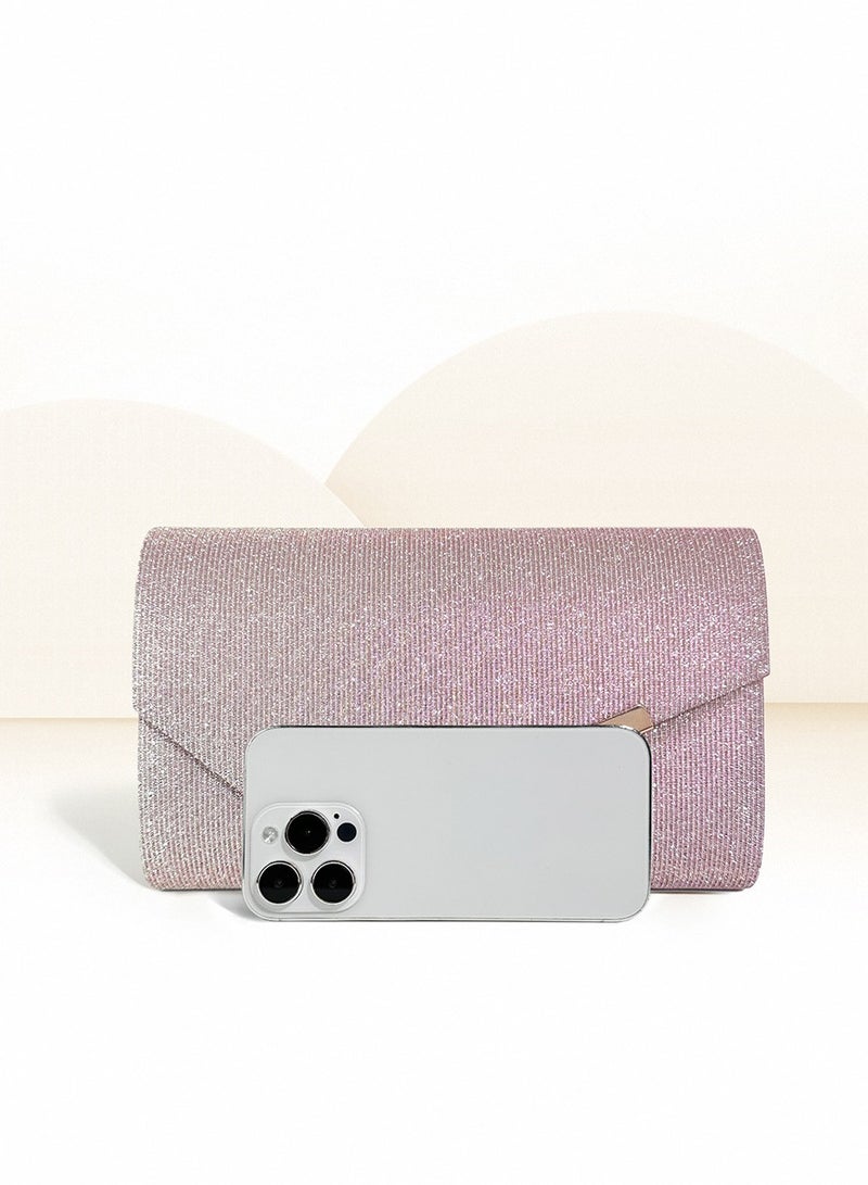 HIHILOOK Women Shiny Glitter Evening Clutch Crossbody Bag Envelope Handbag Chain Purse for Wedding Formal Cocktail Party - Image 2