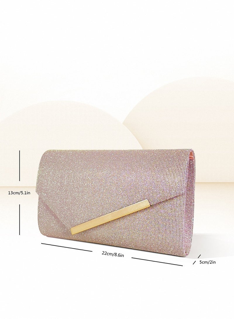 HIHILOOK Women Shiny Glitter Evening Clutch Crossbody Bag Envelope Handbag Chain Purse for Wedding Formal Cocktail Party - Image 4