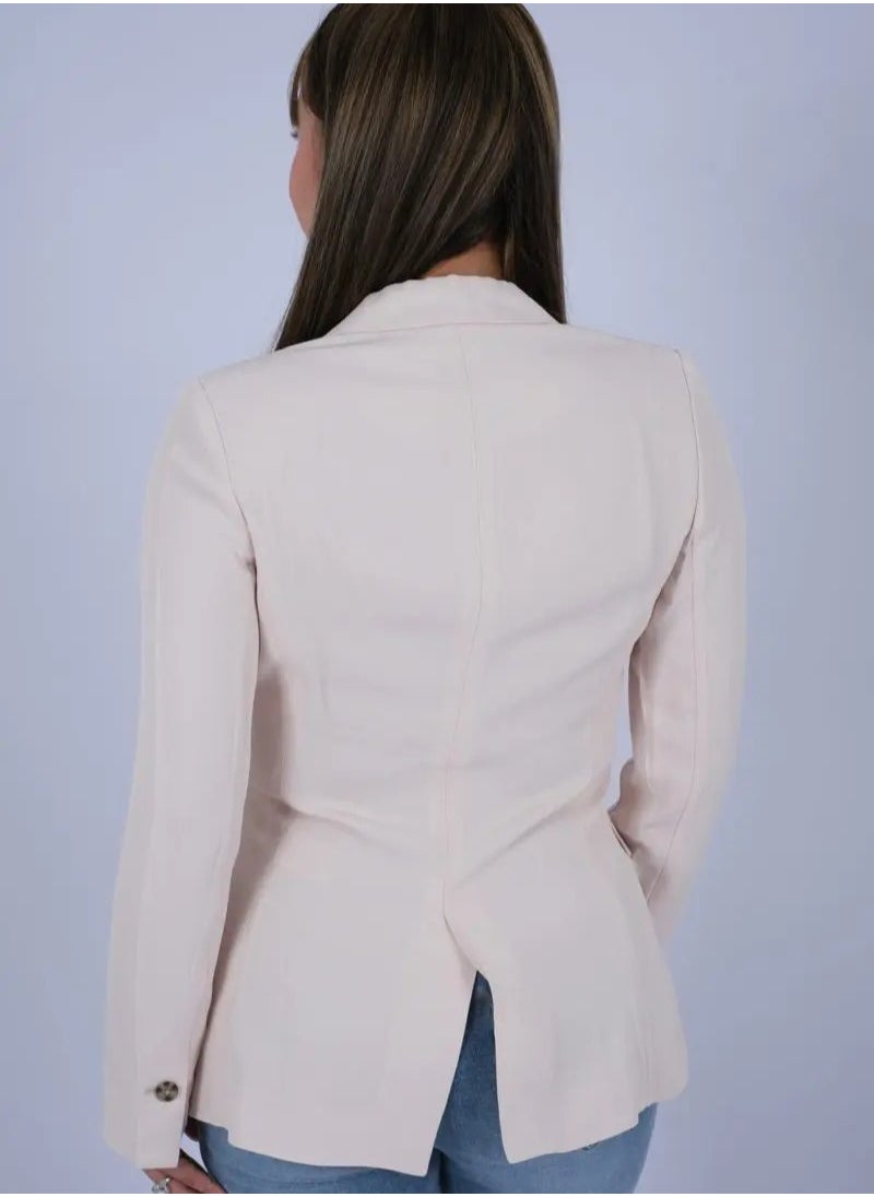 ONLY - Women’s Double Front Pockets Button Close Blazer in Fog - Image 1