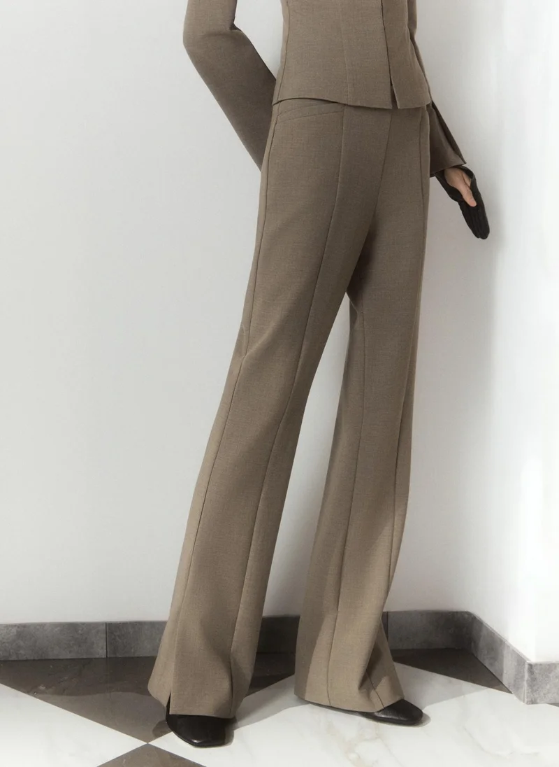 Flared suiting trousers with creases