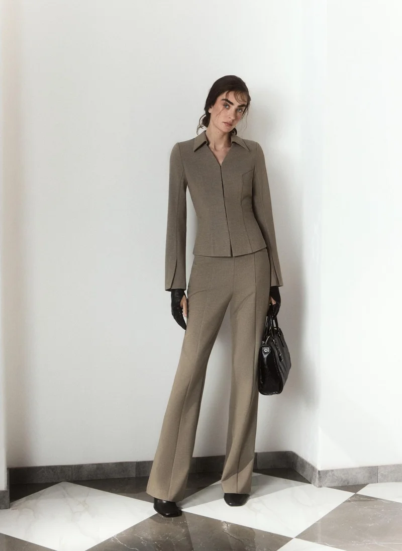 Lichi  Flared suiting trousers with creases for Women | Best Price UAE