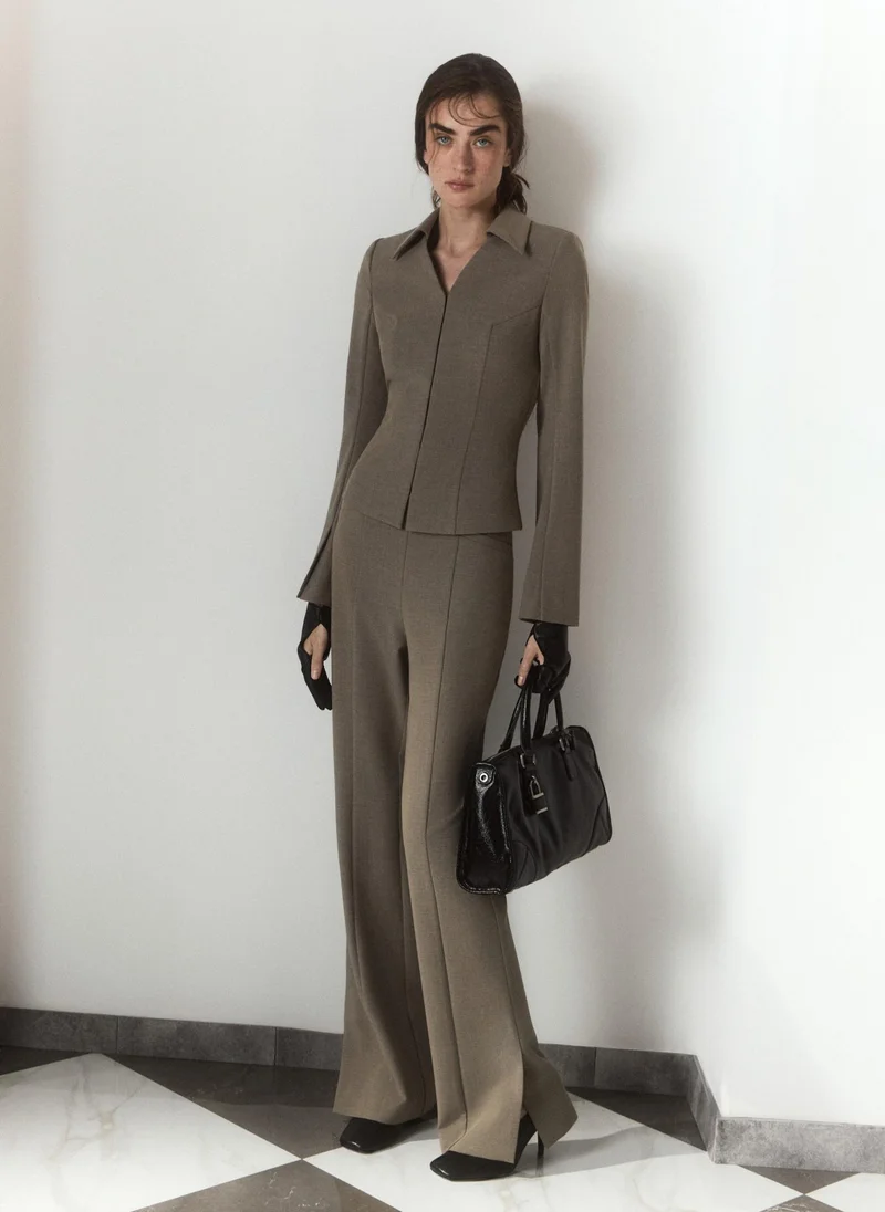 Lichi  Flared suiting trousers with creases for Women | Best Price UAE