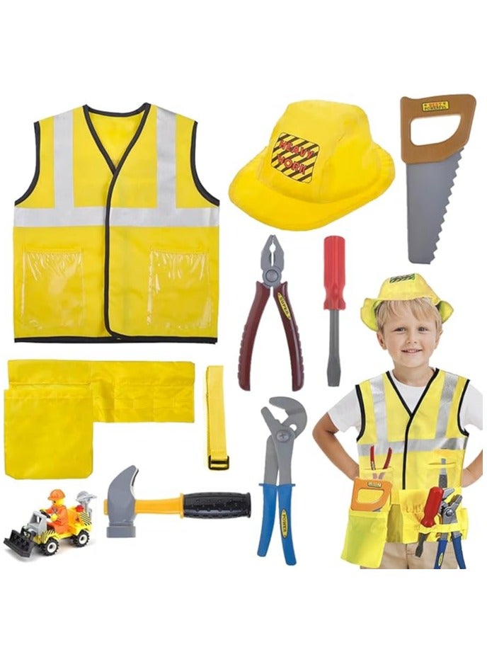 المنزل الذكي زي البناء المنزلي الذكي للأطفال الصغار، ملابس تنكرية للأطفال، ملابس مهنية لباني البناء، مجموعة ألعاب لعب الأدوار التظاهرية - Image 1