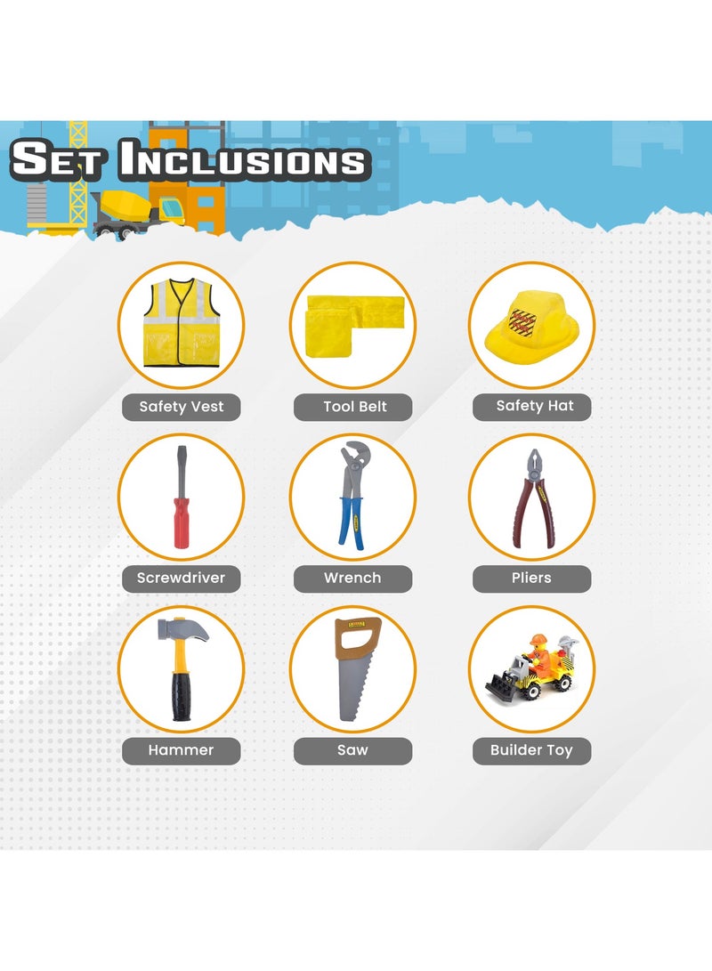 المنزل الذكي زي البناء المنزلي الذكي للأطفال الصغار، ملابس تنكرية للأطفال، ملابس مهنية لباني البناء، مجموعة ألعاب لعب الأدوار التظاهرية - Image 2