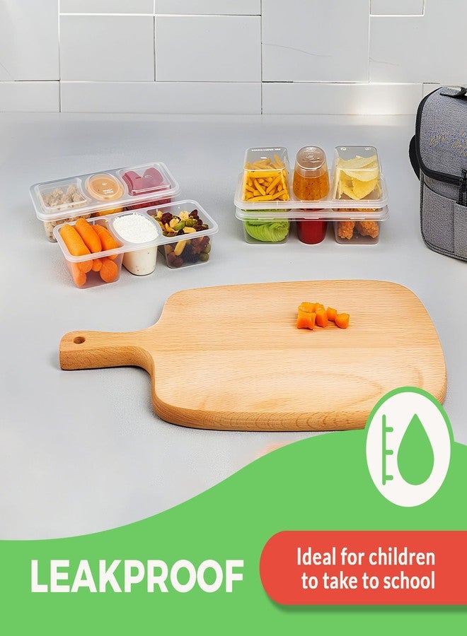 MACTANO 20 Sets Reusable Snack Containers with Lids, New 3 Compartment Condiment Snack Pack Containers - Image 4