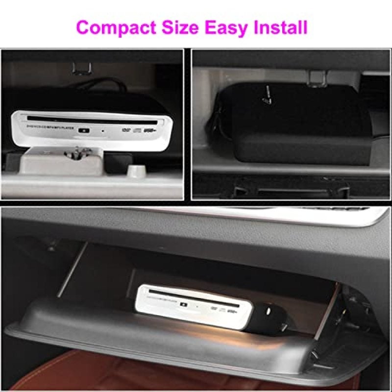 مشغل أقراص مضغوطة USB يعمل بالتوصيل والتشغيل، مشغل أقراص مضغوطة خارجي محمول للسيارة - تصميم مدمج موفر للمساحة بأبعاد 16 × 15.5 × 4.8 سم، محرك أقراص مضغوطة USB 2.0 متوافق مع نظام أندرويد للملاحة وأجهزة الكمبيوتر بنظام ويندوز واللابتوب - Image 5