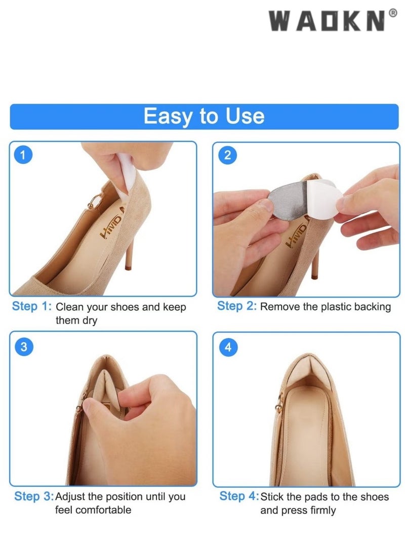 6 Pairs Heel Cushion Pad Shoe Grips Liner Insert for Shoes, Inserts Liners Non-Loose Shoes,Anti Wear and Foot Protection Sponge with High Heels Preventing Slipping and Rubbing(black,apricot)