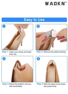 WAOKN 6 Pairs Heel Cushion Pad Shoe Grips Liner Insert for Shoes, Inserts Liners Non-Loose Shoes,Anti Wear and Foot Protection Sponge with High Heels Preventing Slipping and Rubbing(black,apricot)  - Image 4