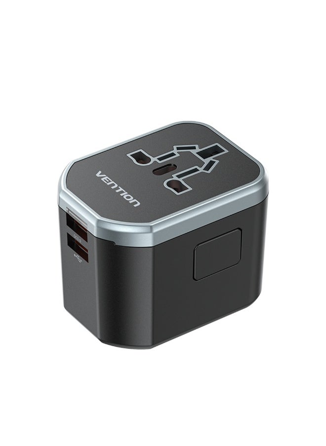 فينشن محول سفر عالمي VENTION بثلاثة منافذ USB (C + A + A) (20 واط/18 واط/18 واط) أسود، رقم الموديل FJCB0  - Image 1
