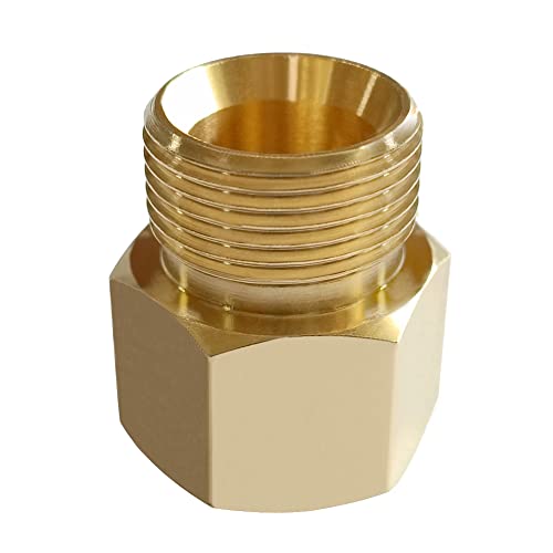 Uenede 2PCS Brass Pressure Washer Coupler, M22-14mm Female x M22-15mm Male Thread, 4500PSI Metric Hex Nipple Coupling Adapter Fitting - Image 5