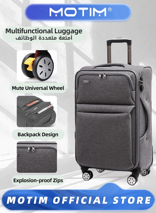 Motim Oxford Cloth Travel Luggage Softside Expandable Lightweight Durable Suitcase with Double Layer Waterproof Fabric & Spinner Wheels & TSA Lock & Durable Zipper in Business Degisn  - Image 1