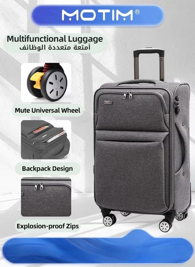 Motim Expandable Oxford Cloth Travel Luggage Softside Lightweight Durable Suitcase with Large Capacity & Double Layer Water-Resistant & Scratch-Proof Fabric & Spinner Wheels & TSA Lock & Durable Zipper in Business Design - Image 1