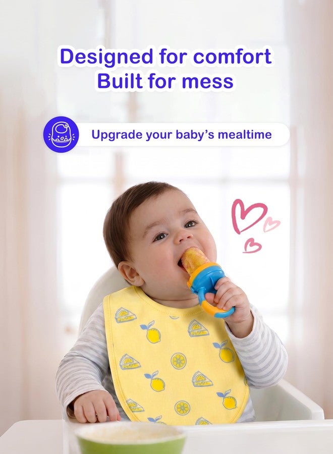 Kidbea Organic Cotton Baby Bib, Adjustable Snap Closure Soft Absorbent Feeding Bibs Apron for Newborns & Infants Child With Cute Prints | Reusable Baby Essential (Pack of 2) - Image 5