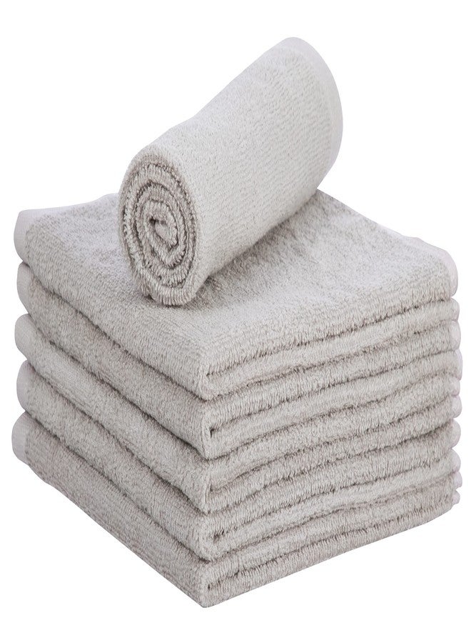 Superio Cotton Terry Washcloths Grey Towels 100% Cotton Cleaning Cloth 16" Rags Wash Clothes for Body and Face, Spa Towels, Multi Purpose (6, 16"x16") - Image 1