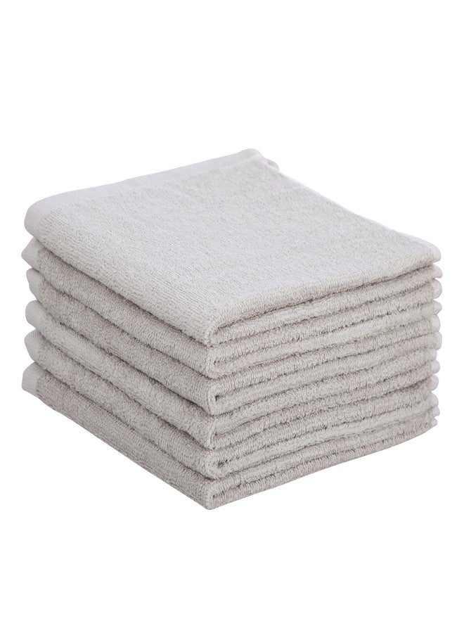 Superio Cotton Terry Washcloths Grey Towels 100% Cotton Cleaning Cloth 16" Rags Wash Clothes for Body and Face, Spa Towels, Multi Purpose (6, 16"x16") - Image 4