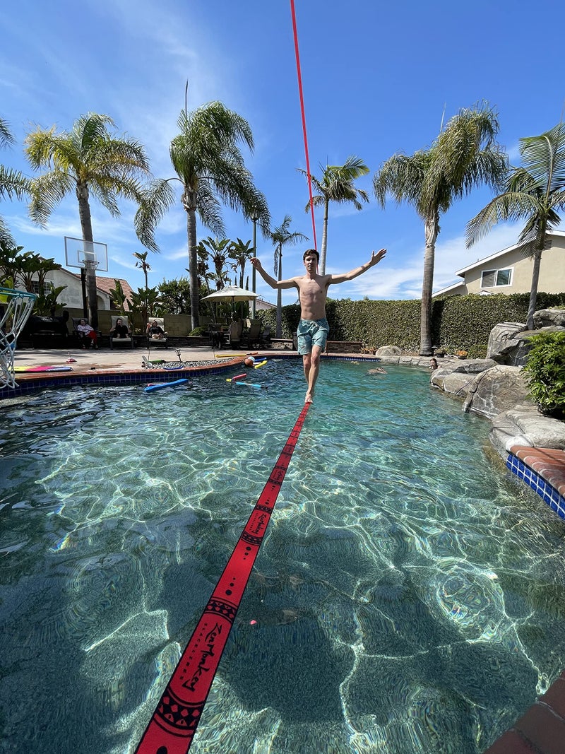 ZenMonkey Slacklines ZenMonkey Slackline Kit with Overhead Training Line, Arm Trainer, Tree Protectors, Cloth Carry Bag and Instructions, 60 Foot - Easy Setup for The Family, Kids and Adults - Image 4
