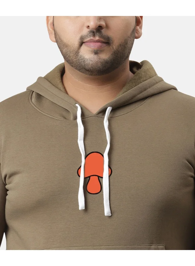 Instafab Plus Instafab Plus Men's Olive Green Mushroom Hoodie
