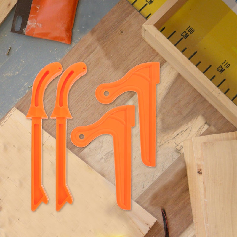 🔧 مجموعة 4 أداة دفع خشبية للحماية اليدوية من نشارة الخشب في النجارة باللون الأصفر - Image 5