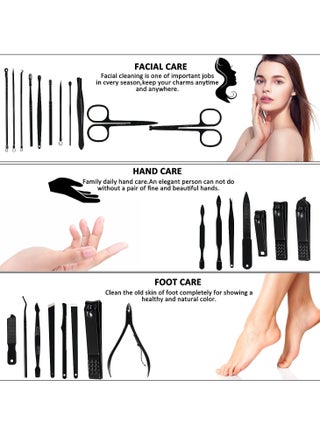 26 Piece Manicure Set Professional Nail Clipper Kit Stainless Steel Manicure and Pedicure Kit, Scissors Grooming Kit Nail Care Tools with Luxurious Travel Case - view 3