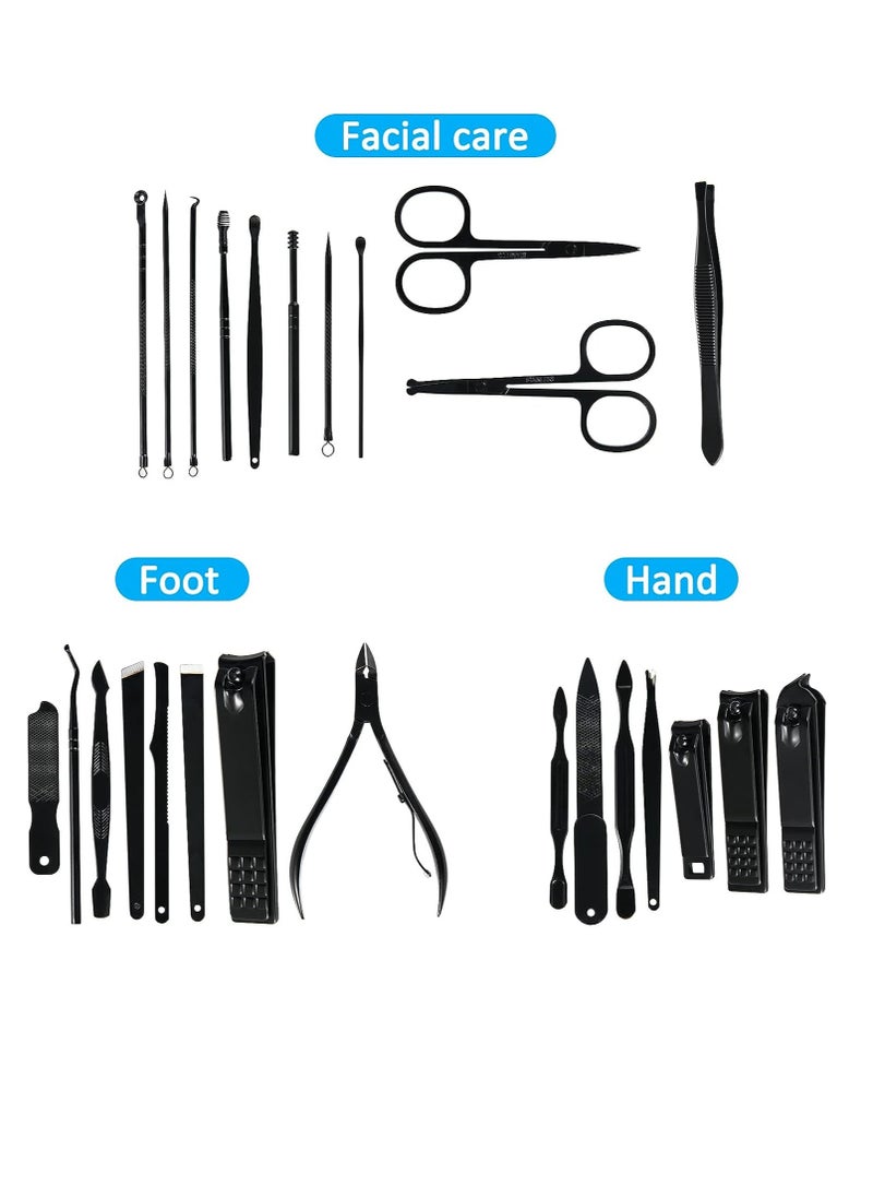 MJZ 26 Piece Manicure Set Professional Nail Clipper Kit Stainless Steel Manicure and Pedicure Kit, Scissors Grooming Kit Nail Care Tools with Luxurious Travel Case  - Image 4