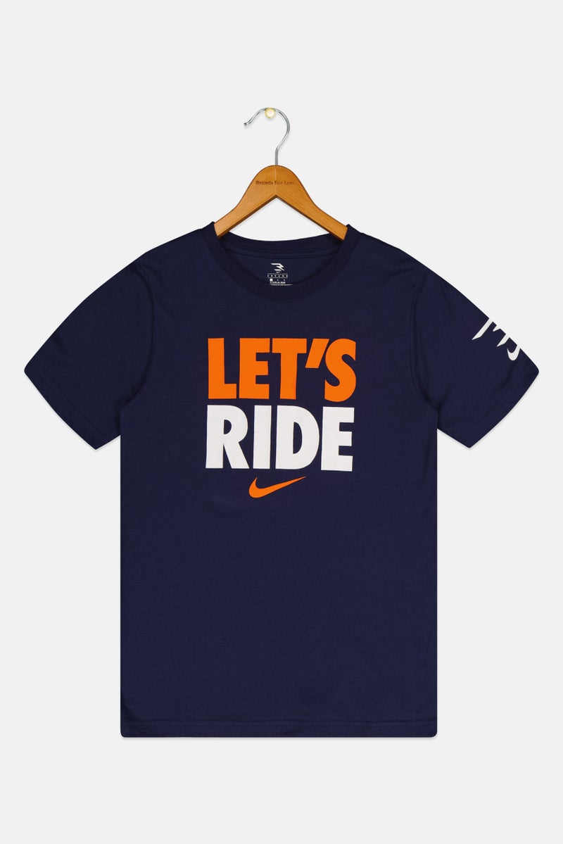 Nike 3Brand by Russell Wilson Kids Boy Graphic Print Outdoor T-Shirt, Navy - Image 3