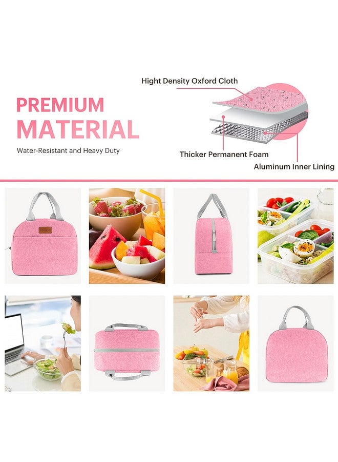 Easyfun Lunch Bag for Women & Men Adult Insulated Lunch Box, Small Leakproof Cooler Food Lunch Containers Reusable High Capacity Lunch Tote Bags for Work, Travel, Outdoor (Pink) - Image 5