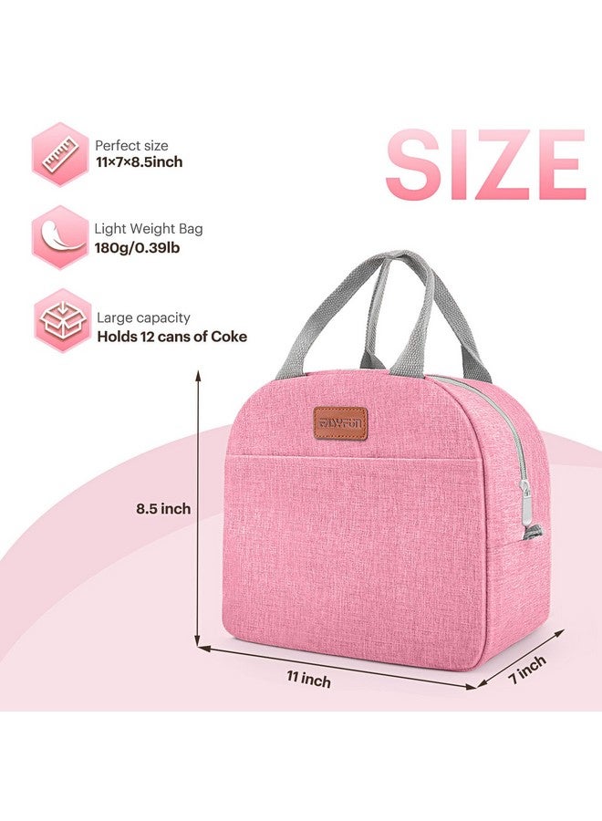 Easyfun Lunch Bag for Women & Men Adult Insulated Lunch Box, Small Leakproof Cooler Food Lunch Containers Reusable High Capacity Lunch Tote Bags for Work, Travel, Outdoor (Pink) - Image 2