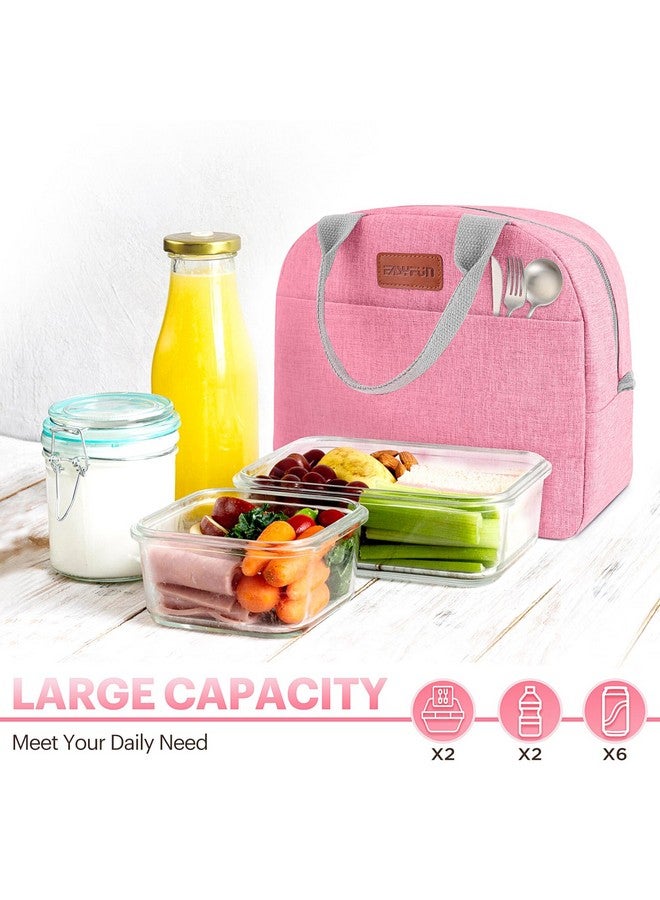 Easyfun Lunch Bag for Women & Men Adult Insulated Lunch Box, Small Leakproof Cooler Food Lunch Containers Reusable High Capacity Lunch Tote Bags for Work, Travel, Outdoor (Pink) - Image 3