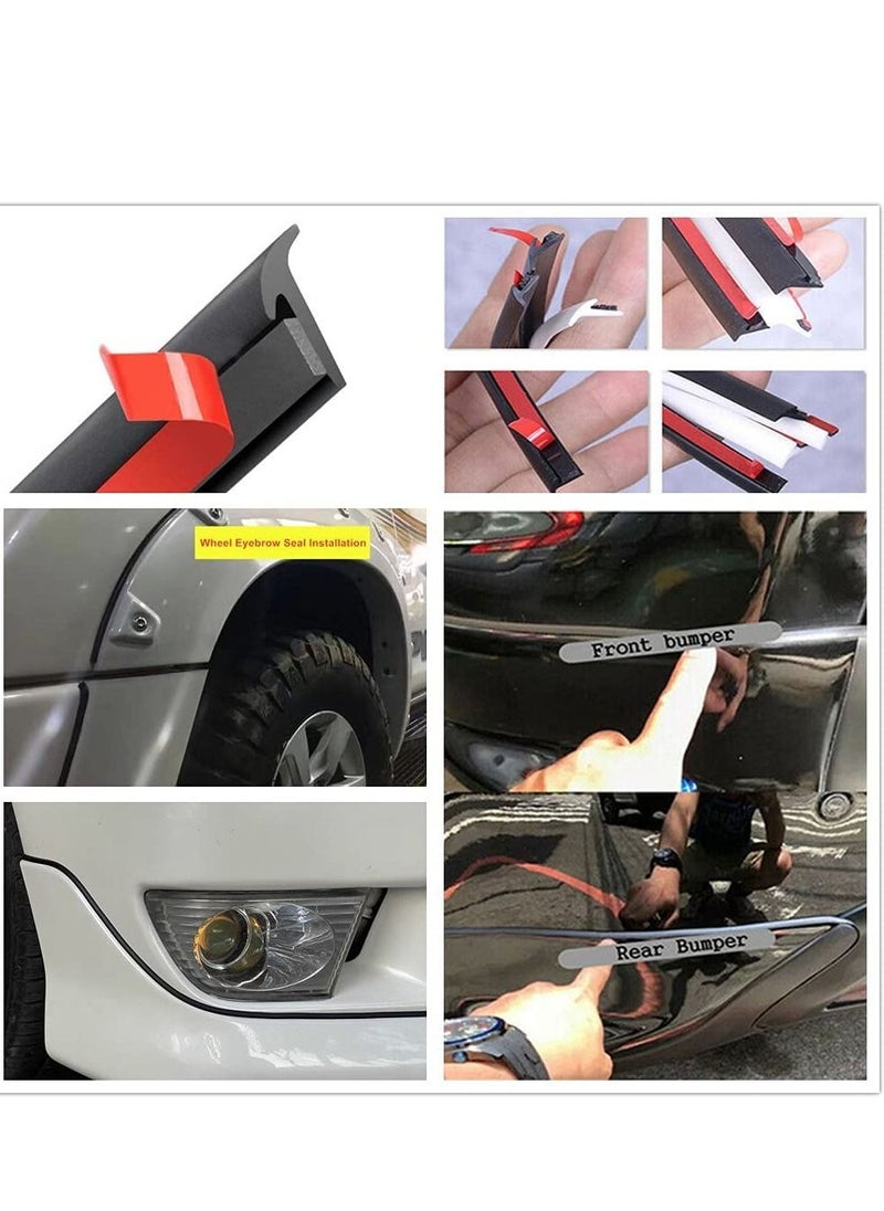 Generic - Auto Rubber Weather Draft Seal Strip, 5M/16.5Ft Universal Self Adhesive Car Windshield Edge Moulding Sealing Strip Soundproof T-Type Rubber Edge Protector Trim, Black, 8x10mm - Image 1