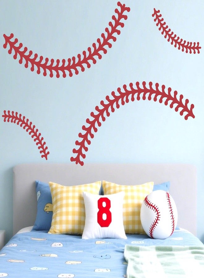 THEYGE Large Baseball Wall Decal Vinyl Baseball Stitches Decals for Ceiling Baseball Stitch Wall Stickers Peel and Stick Big Ball Sport Wall Decals for Boys Room Teens Kids Bedroom Playroom Decor - Image 4
