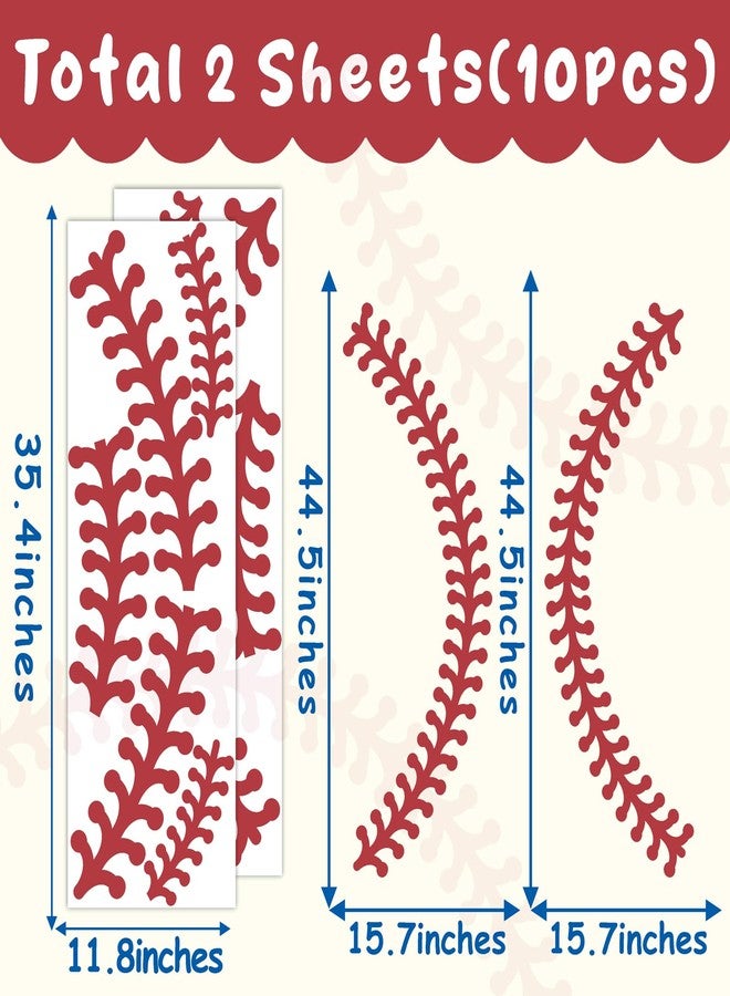 THEYGE Large Baseball Wall Decal Vinyl Baseball Stitches Decals for Ceiling Baseball Stitch Wall Stickers Peel and Stick Big Ball Sport Wall Decals for Boys Room Teens Kids Bedroom Playroom Decor - Image 5
