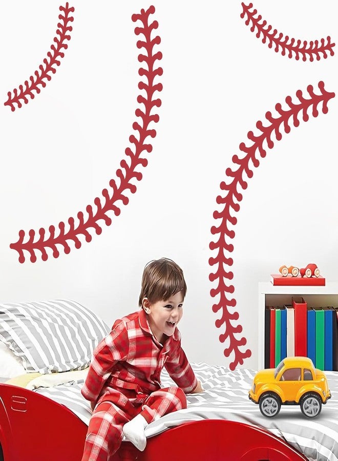 THEYGE Large Baseball Wall Decal Vinyl Baseball Stitches Decals for Ceiling Baseball Stitch Wall Stickers Peel and Stick Big Ball Sport Wall Decals for Boys Room Teens Kids Bedroom Playroom Decor - Image 3