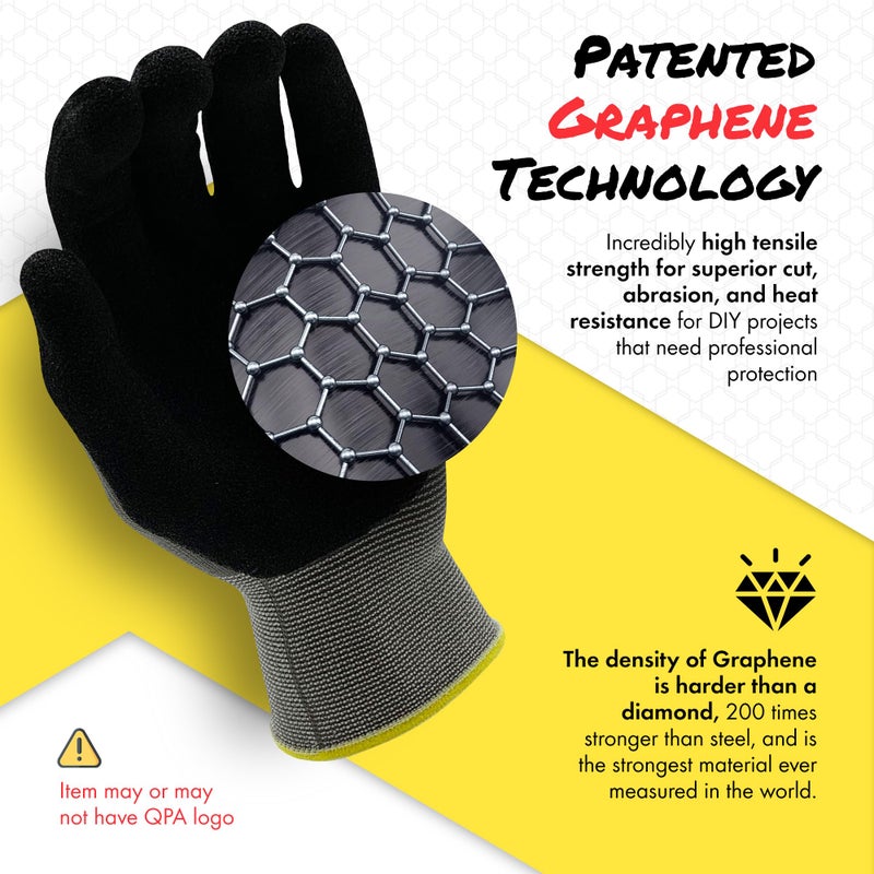 Quest Protective Apparel Cut and Puncture Resistant Work Gloves â€“ Lightweight Durable Graphene Safety Gloves - Construction, DIY, Kitchen and Mechanical Use for Men and Women - Medium,Pack of 12 Pairs - Image 3